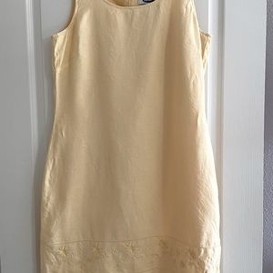 Yellow Linen Aline Dress